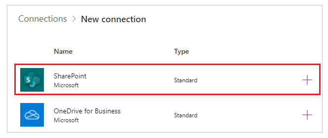 Velg SharePoint.