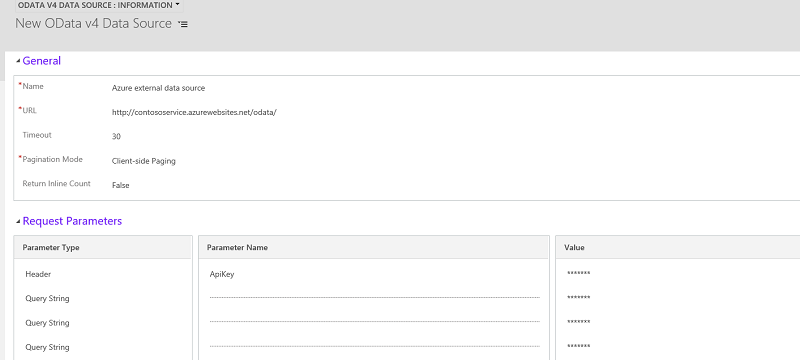 Datakilderaden for virtuell tabell.