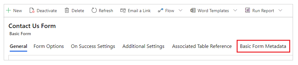 Metadata for standardskjema.