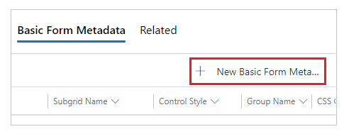 Metadata for nytt standardskjema.