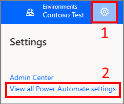 Innstillinger for Power Automate