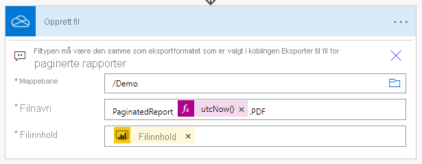 Screenshot that shows where to set the destination path for the file.