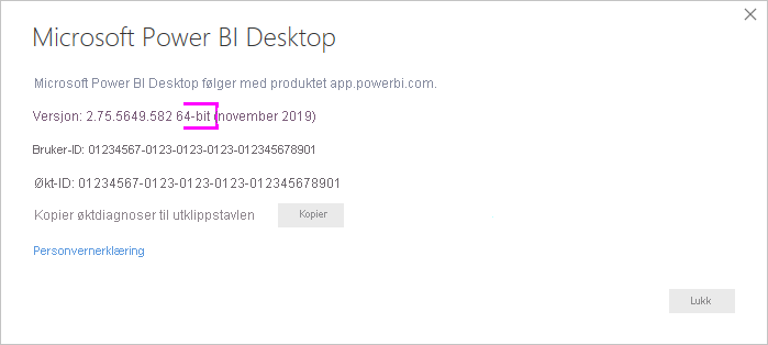 Power BI Desktop-versjon