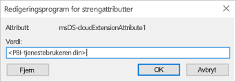 Vinduet Redigeringsprogram for strengattributt