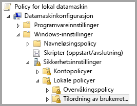 Mappestruktur for lokal datamaskinpolicy