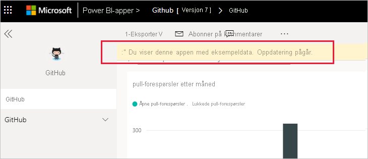 Screenshot of the template app window with the banner showing that refresh is in progress.