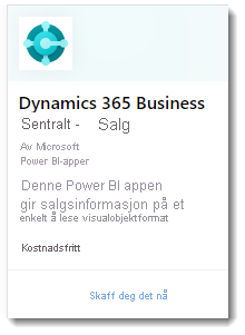 Skjermbilde viser Dynamisk 365 Business Central – Salg-nettapp.