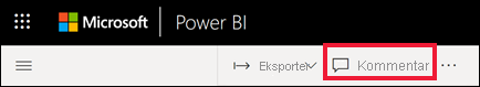 Skjermbilde som viser Kommentar-knappen på menylinjen.