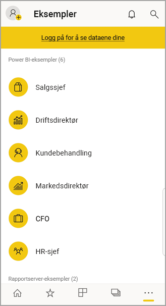 Power BI-mobileksempler