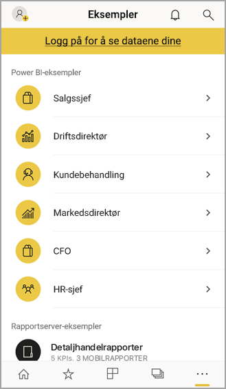 Power BI-mobileksempler