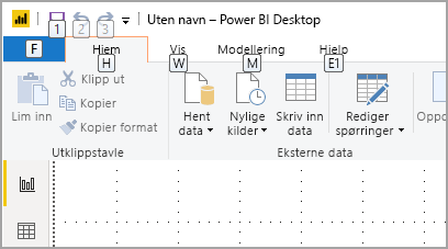 Screenshot of Power BI Desktop with KeyTips.