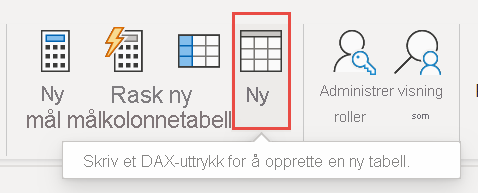 Skjermbilde av Nytt tabell-ikon.