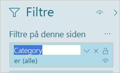 Skjermbilde av Filtre-ruten, som uthever filtertittelen.