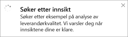 Skjermbilde av dialogboksen Søk etter innsikt.