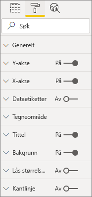 Skjermbilde av objekter i Egenskap-ruten.