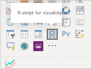 Screenshot of the R script visual control in the Power BI Desktop.