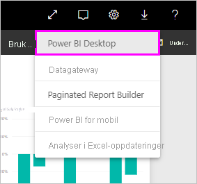 Skjermbilde av Microsoft Store som viser nedlastingsalternativet for Power BI Desktop.