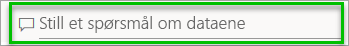 Skjermbilde av Power Bi-tjeneste som viser spørsmålsboksen Q og A.