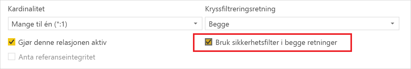 Bruk sikkerhetsfilter