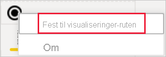 Skjermbilde av alternativet for å feste ikonet til visualiseringsruten.