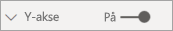 Skjermbilde av På-glidebryteren for Y-aksen.
