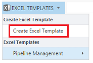 Menyalternativet Opprett Excel-mal.