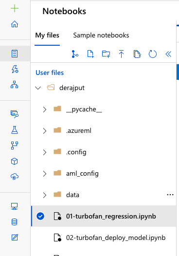 Screenshot that shows selecting the first notebook to run.