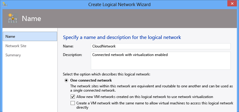 Create a logical network