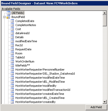 Fields available from Reference Data Sources