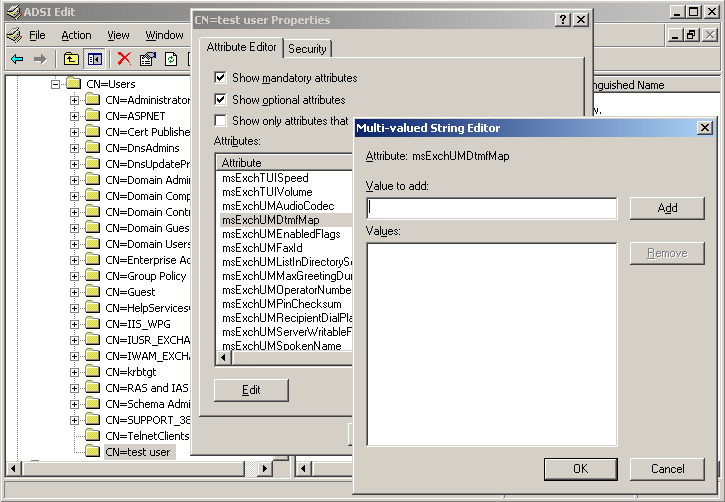 msExchUMDtmfMap without Values