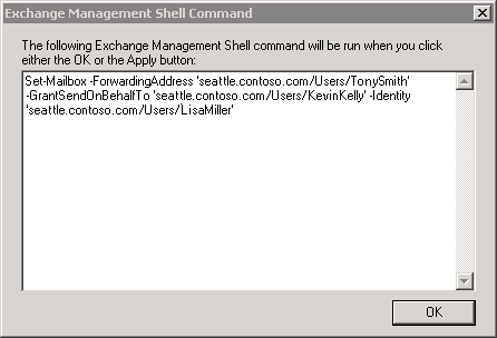 Exchange Managment Shell command for property box