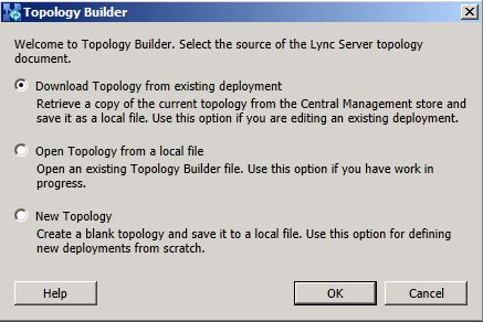 Deployment Wizard Topology Builder settings