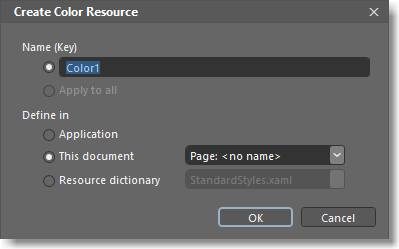 Create Color Resource dialog box