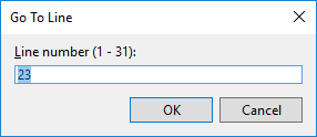 Go To Line dialog box in Visual Studio