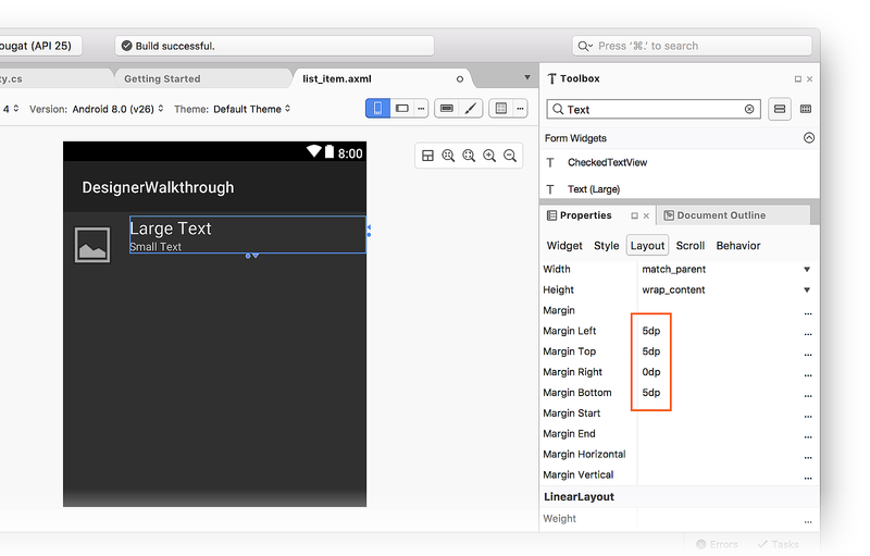 Set margins