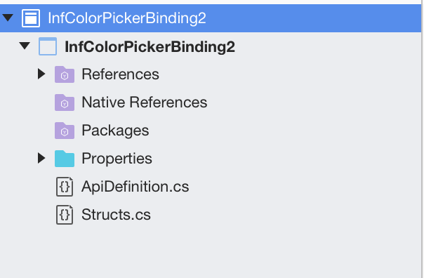 The solution structure in the Solution Explorer