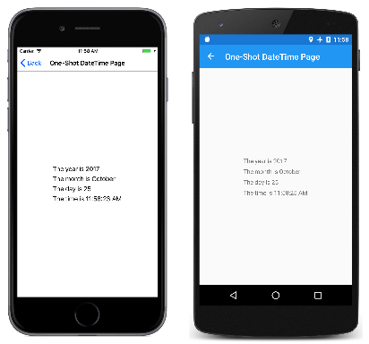 View Displaying Date and Time