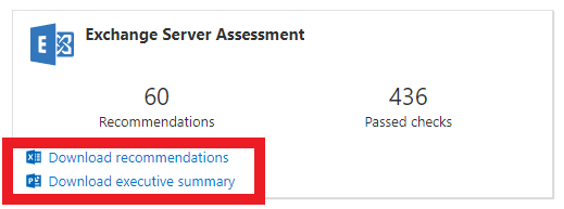 Flisen Exchange Server vurdering og hvor du finner rapportene som er tilgjengelige for nedlasting.