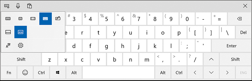 Screenshot of Keyboard settings.