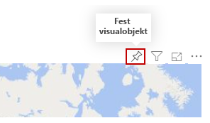 Knappen for festevisualobjekt øverst på hvert visualobjekt.