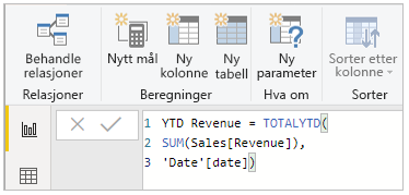 DAX-formel med ekstra linjeskift etter å ha skrevet inn ALT-Enter.