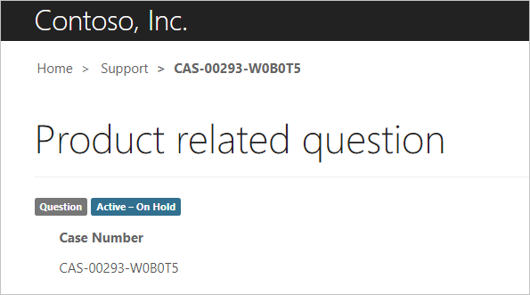 Screenshot of the case status set as Active - On Hold.