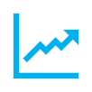 Diagram of a chart showing an upward trend.