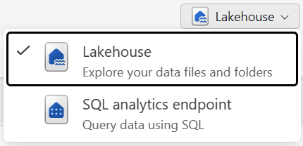 Screenshot of the two lakehouse Explorer modes.