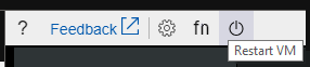 Screenshot of the Restart VM button displayed in the tool bar.