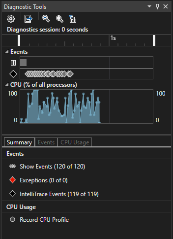 Diagnostic Tools Summary view