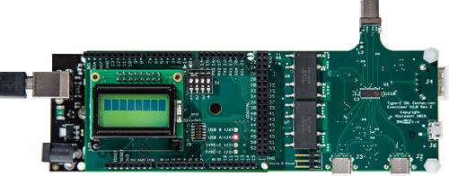 Picture of the USB Type-C ConnEx with power, but nothing on the LCD display.