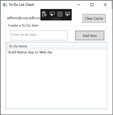 Screenshot of the To Do List Client dialog box with the new to do item populating the To Do Items section.