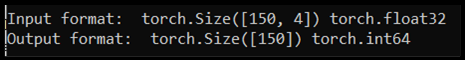 Dataset input and output format