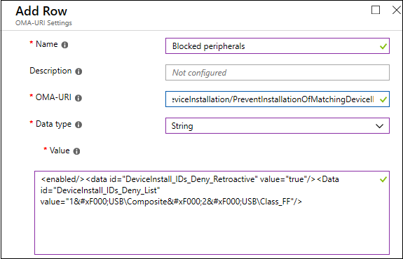 Custom profile prevent device ids.